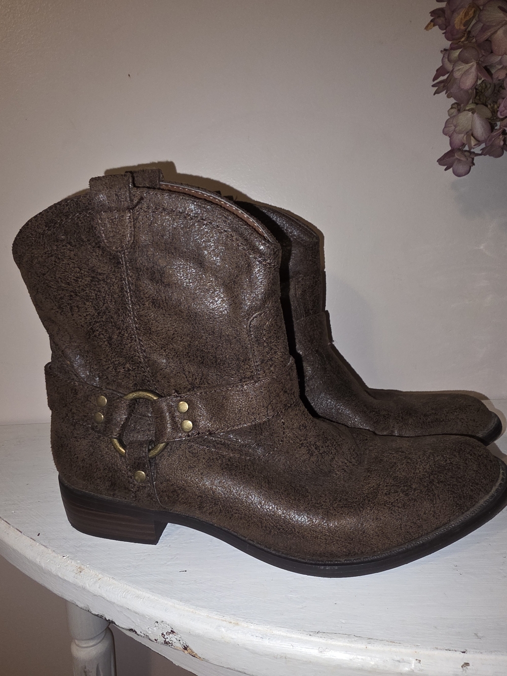 Mossimo Supply Co. Brown Western Harness Ankle Boots